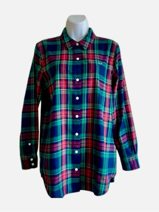 Vineyard Vines Tops - Vineyard Vine Women’s Green and Red Plaid Button-Down Shirt